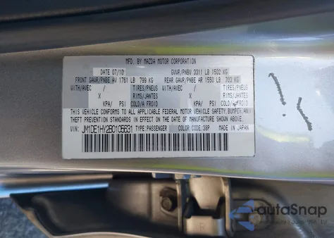 2011 Mazda Mazda2 Sport from USA, damaged, VIN JM1DE1HY2B0105631